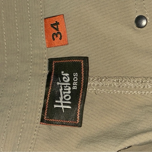 Howler Bros Shorts Size 34 Khaki Watermans Ripstop Nylon Outdoors Beige Men Work - Picture 9 of 12